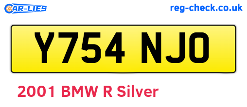 Y754NJO are the vehicle registration plates.