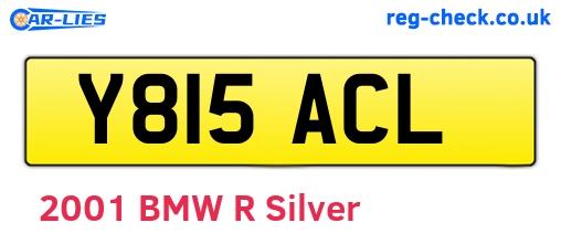 Y815ACL are the vehicle registration plates.