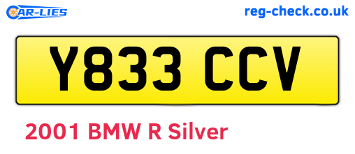 Y833CCV are the vehicle registration plates.