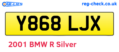 Y868LJX are the vehicle registration plates.