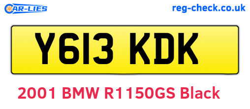 Y613KDK are the vehicle registration plates.