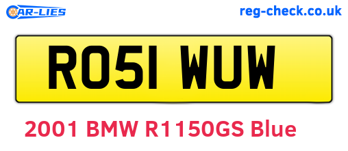 RO51WUW are the vehicle registration plates.