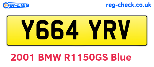 Y664YRV are the vehicle registration plates.