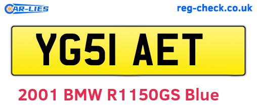 YG51AET are the vehicle registration plates.