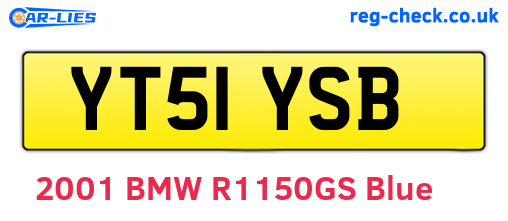 YT51YSB are the vehicle registration plates.