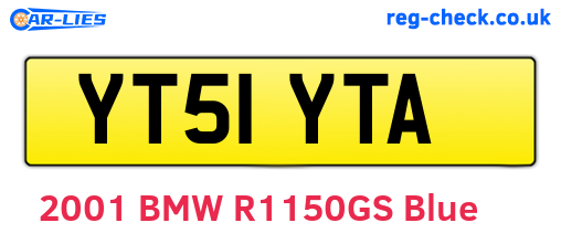 YT51YTA are the vehicle registration plates.