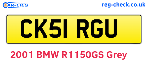 CK51RGU are the vehicle registration plates.