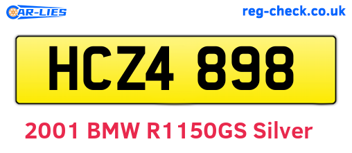 HCZ4898 are the vehicle registration plates.