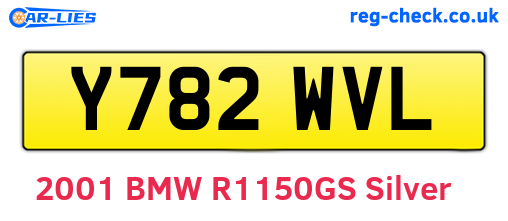 Y782WVL are the vehicle registration plates.