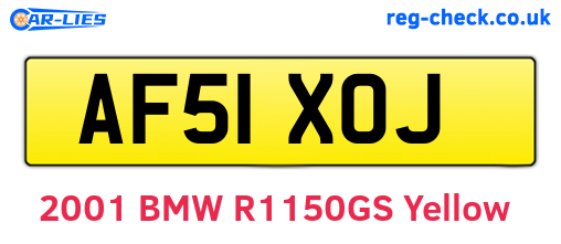 AF51XOJ are the vehicle registration plates.