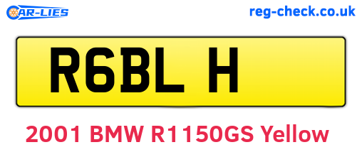 R6BLH are the vehicle registration plates.