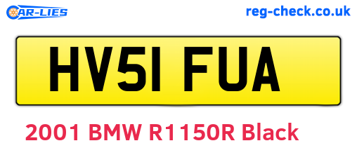 HV51FUA are the vehicle registration plates.