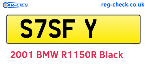 S7SFY are the vehicle registration plates.