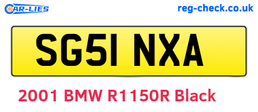 SG51NXA are the vehicle registration plates.