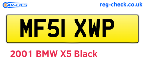 MF51XWP are the vehicle registration plates.
