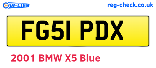 FG51PDX are the vehicle registration plates.