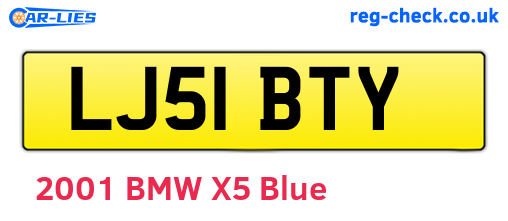 LJ51BTY are the vehicle registration plates.