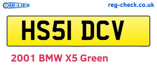 HS51DCV are the vehicle registration plates.