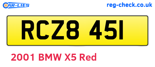 RCZ8451 are the vehicle registration plates.