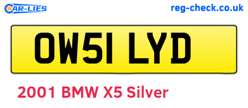 OW51LYD are the vehicle registration plates.