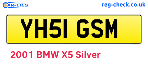 YH51GSM are the vehicle registration plates.
