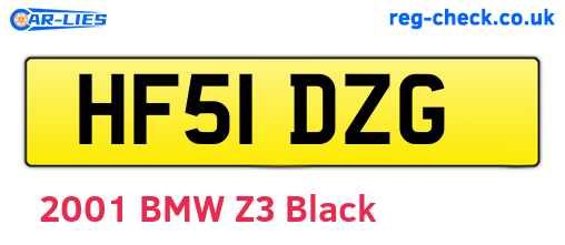HF51DZG are the vehicle registration plates.