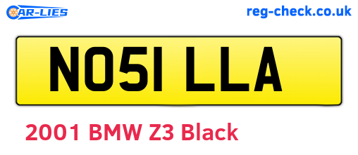 NO51LLA are the vehicle registration plates.