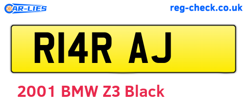 R14RAJ are the vehicle registration plates.
