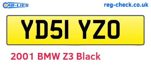 YD51YZO are the vehicle registration plates.