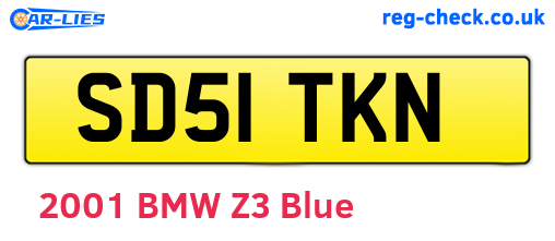 SD51TKN are the vehicle registration plates.