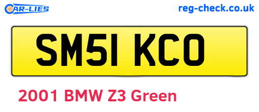 SM51KCO are the vehicle registration plates.