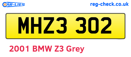 MHZ3302 are the vehicle registration plates.