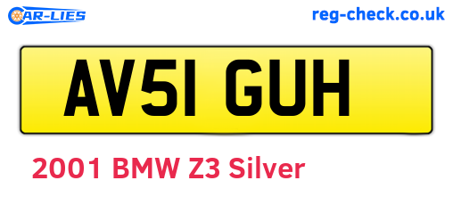 AV51GUH are the vehicle registration plates.