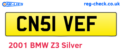CN51VEF are the vehicle registration plates.