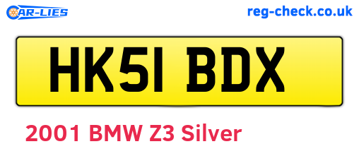 HK51BDX are the vehicle registration plates.