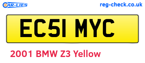 EC51MYC are the vehicle registration plates.