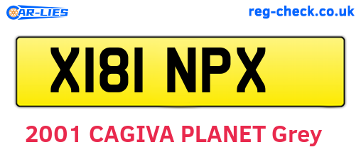 X181NPX are the vehicle registration plates.