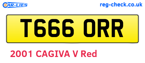 T666ORR are the vehicle registration plates.