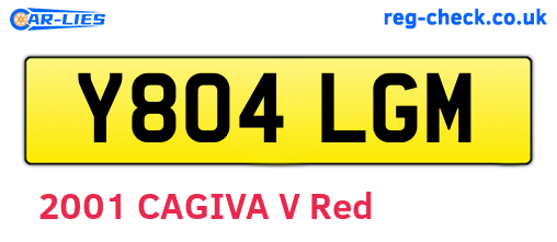 Y804LGM are the vehicle registration plates.