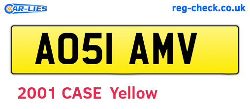 AO51AMV are the vehicle registration plates.