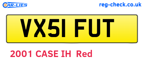 VX51FUT are the vehicle registration plates.
