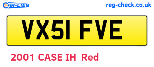 VX51FVE are the vehicle registration plates.