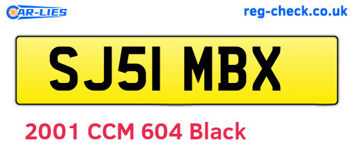 SJ51MBX are the vehicle registration plates.