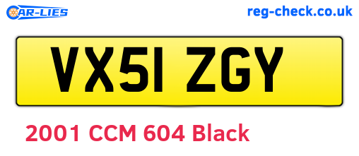 VX51ZGY are the vehicle registration plates.