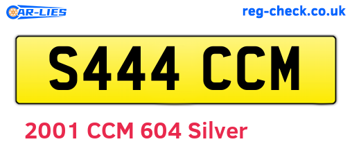 S444CCM are the vehicle registration plates.
