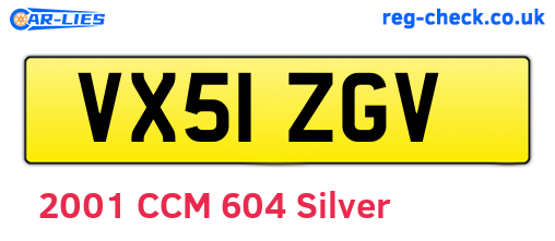 VX51ZGV are the vehicle registration plates.