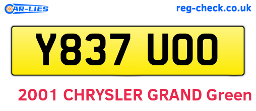 Y837UOO are the vehicle registration plates.