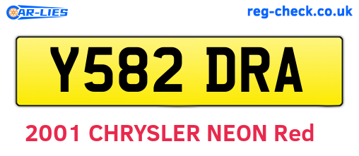 Y582DRA are the vehicle registration plates.