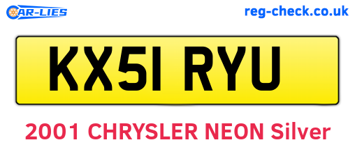 KX51RYU are the vehicle registration plates.