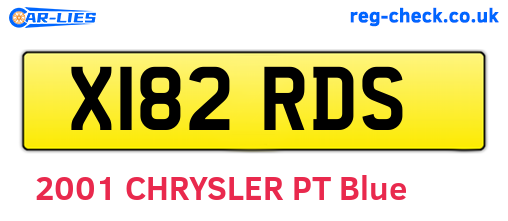 X182RDS are the vehicle registration plates.